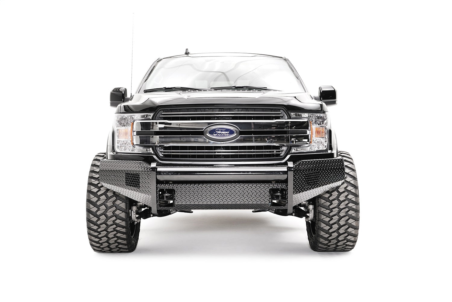 Fab Fours FF18-K4561-1 Black Steel Front Bumper; 2 Stage Black Powder Coated; w/o Guard; Fab Fours FF18-K4561-1