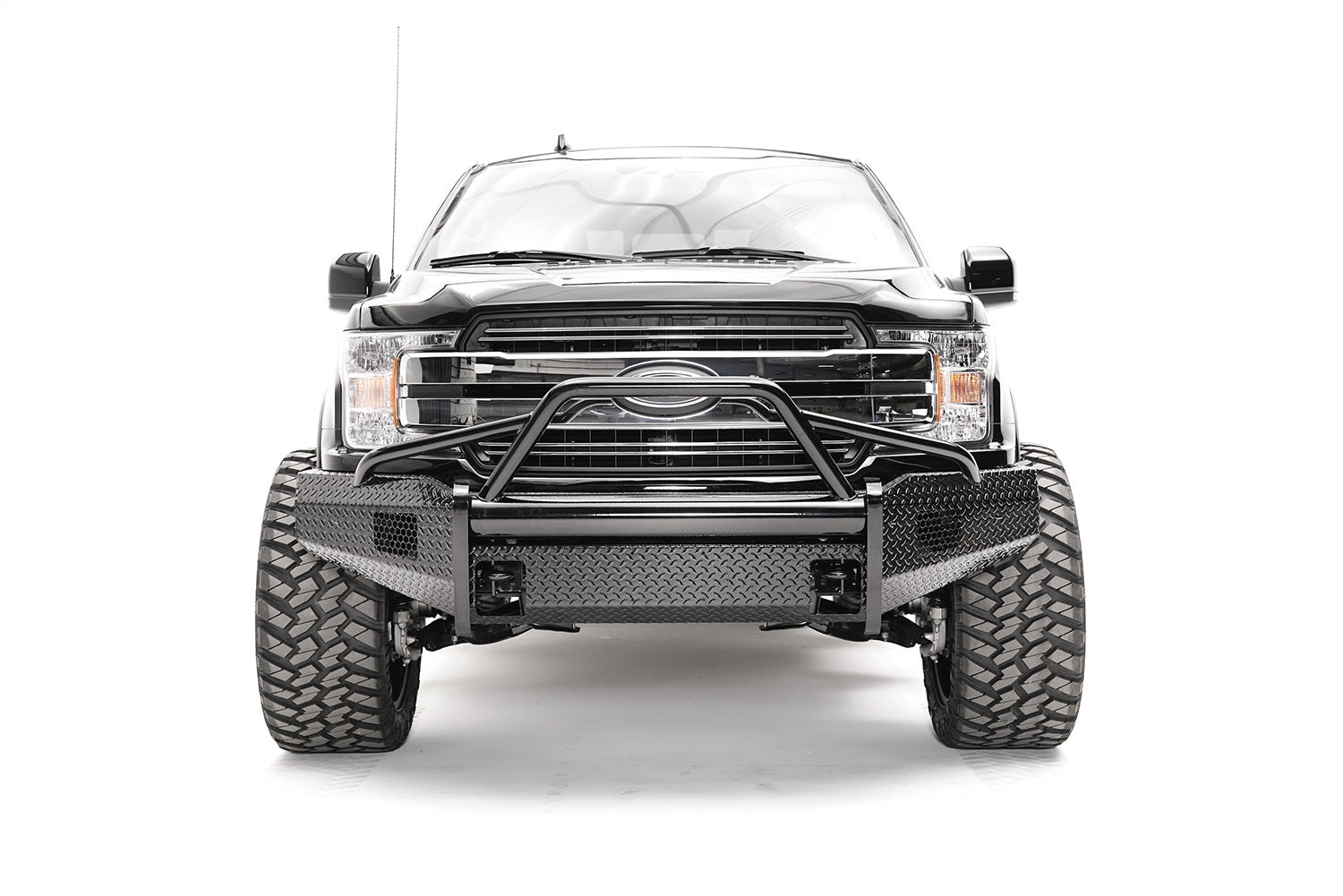 Fab Fours FF18-K4562-1 Black Steel Front Bumper; 2 Stage Black Powder Coated; Pre-Runner; Fab Fours FF18-K4562-1
