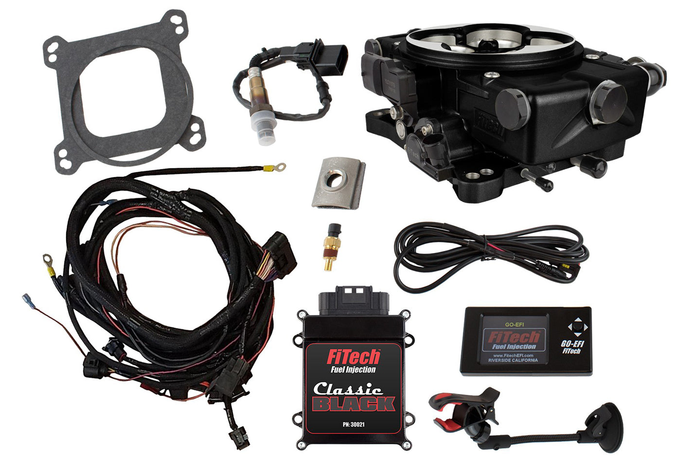 FiTech Fuel Injection 30021 Go EFI Classic 550 HP EFI w/External ECU Black FiTech Fuel Injection 30021