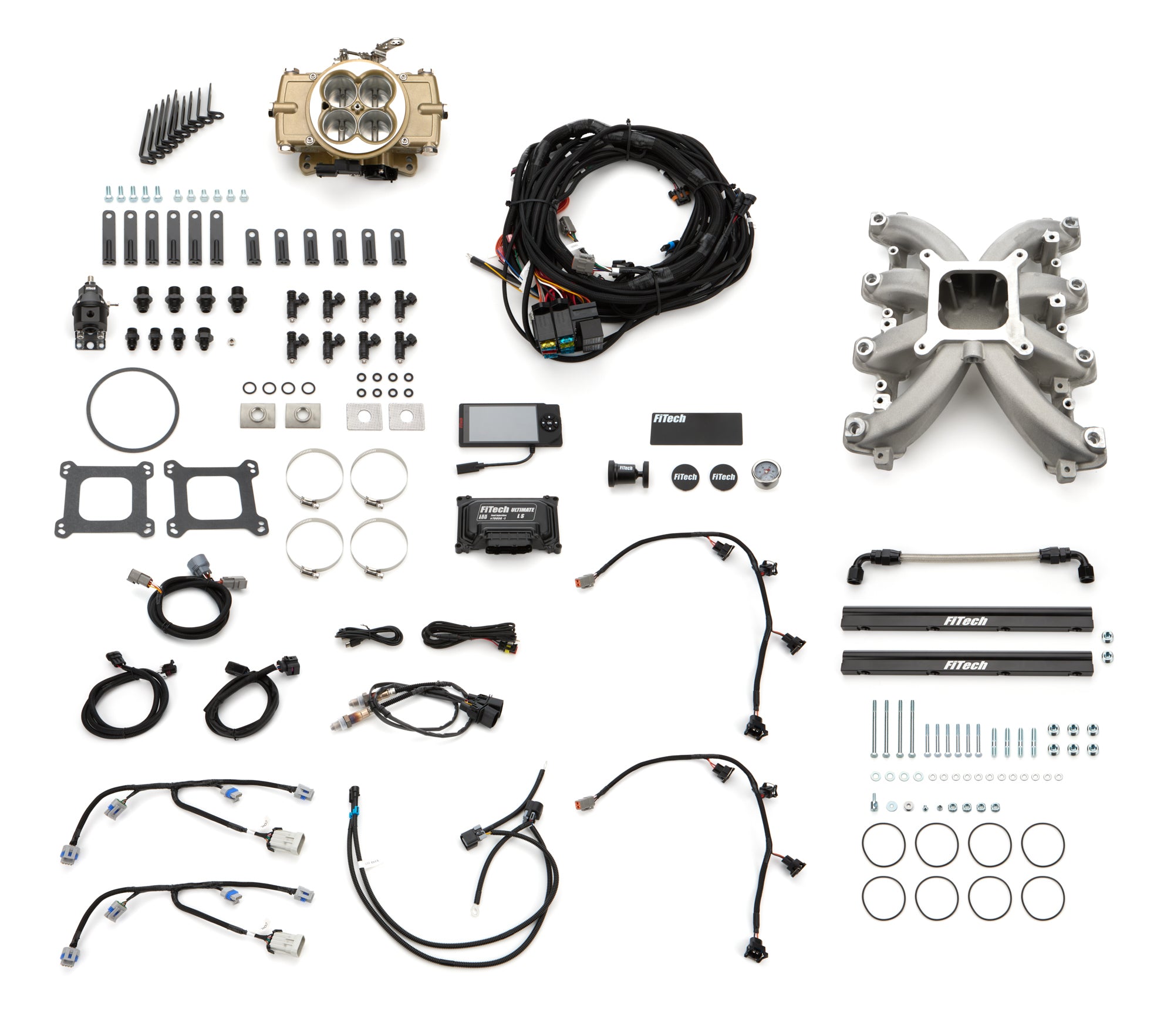 FiTech Fuel Injection 37003 Retro LS Port 750 HP EFI System w/LS3 Intake FiTech Fuel Injection 37003