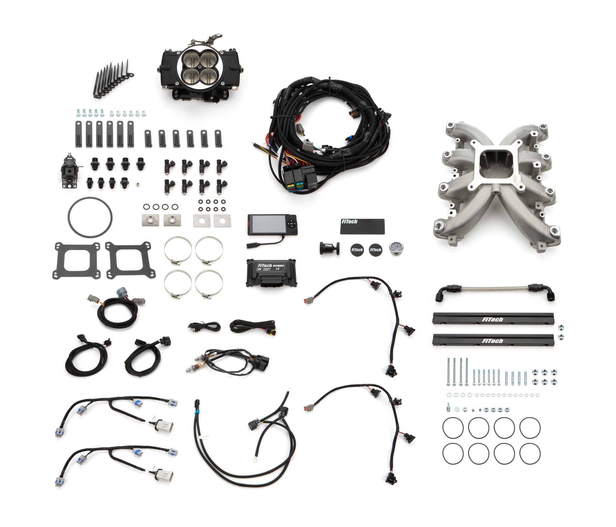 FiTech Fuel Injection 37005 Retro LS Port 750 HP EFI System w/LS1 Intake FiTech Fuel Injection 37005