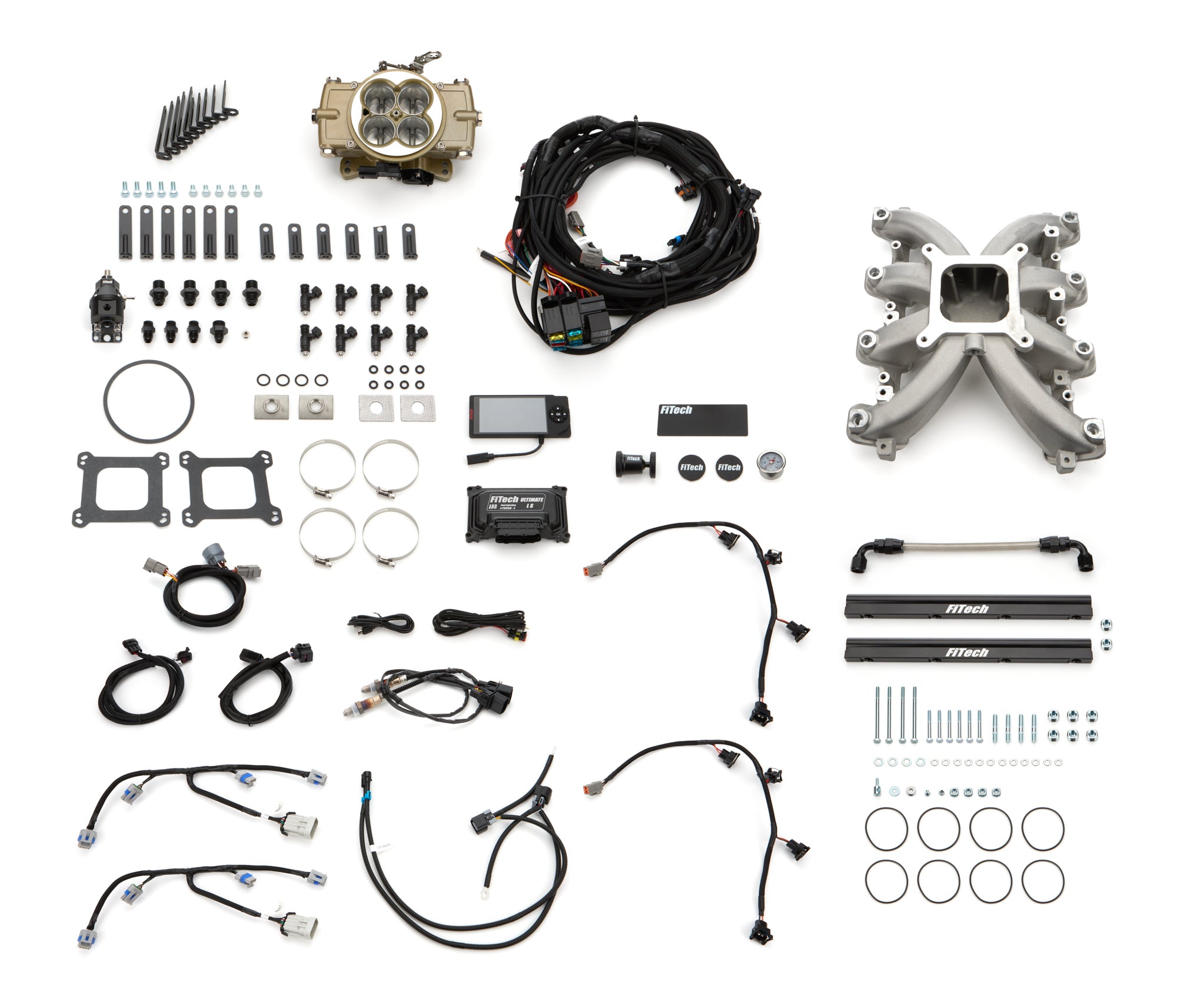 FiTech Fuel Injection 37006 Retro LS Port 750 HP EFI System w/LS1 Intake FiTech Fuel Injection 37006