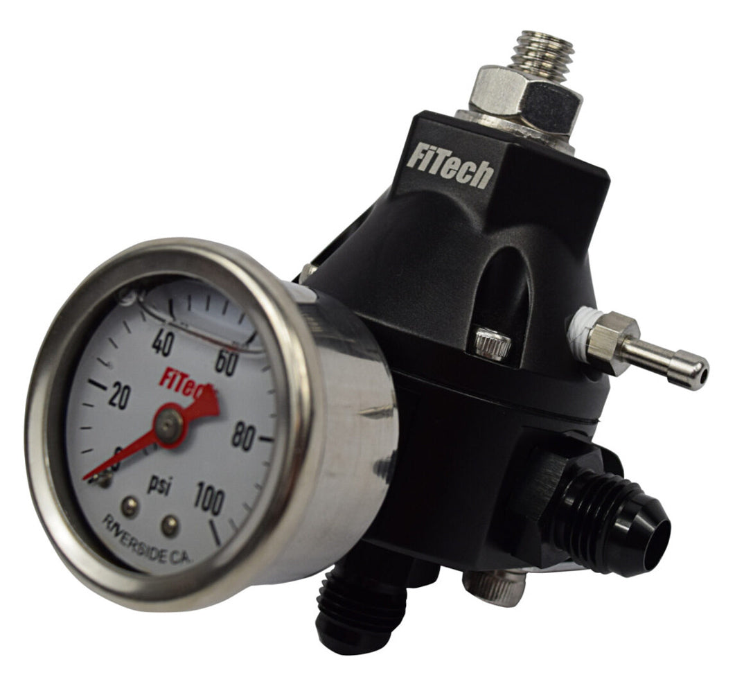 FiTech Fuel Injection 54001 Regulator Go Fuel Tight Fit  w/ Pressure Gauge FiTech Fuel Injection 54001