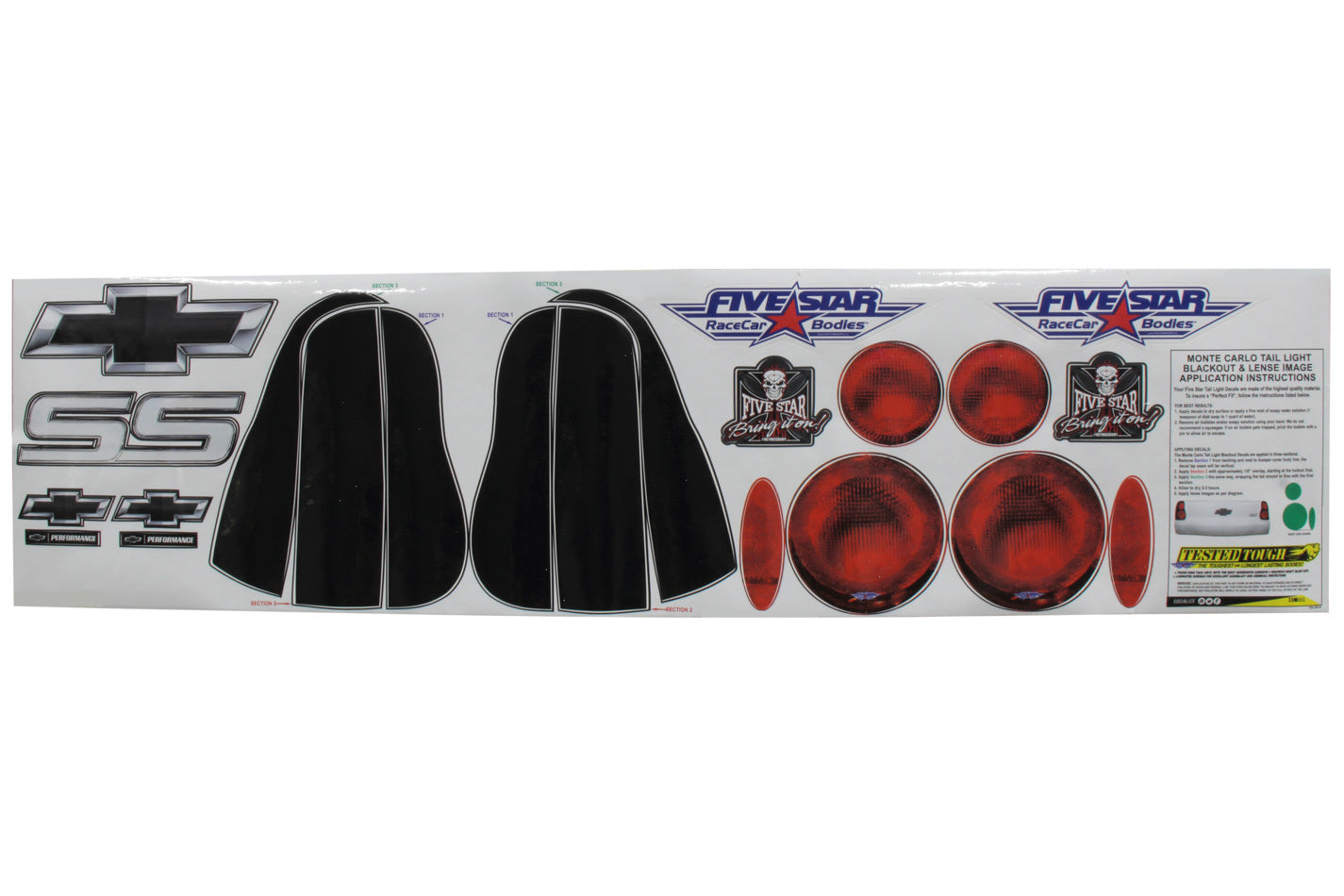 Five Star Fabricating 630-450-ID 00 M/C Tailight Decals Five Star Fabricating 630-450-ID