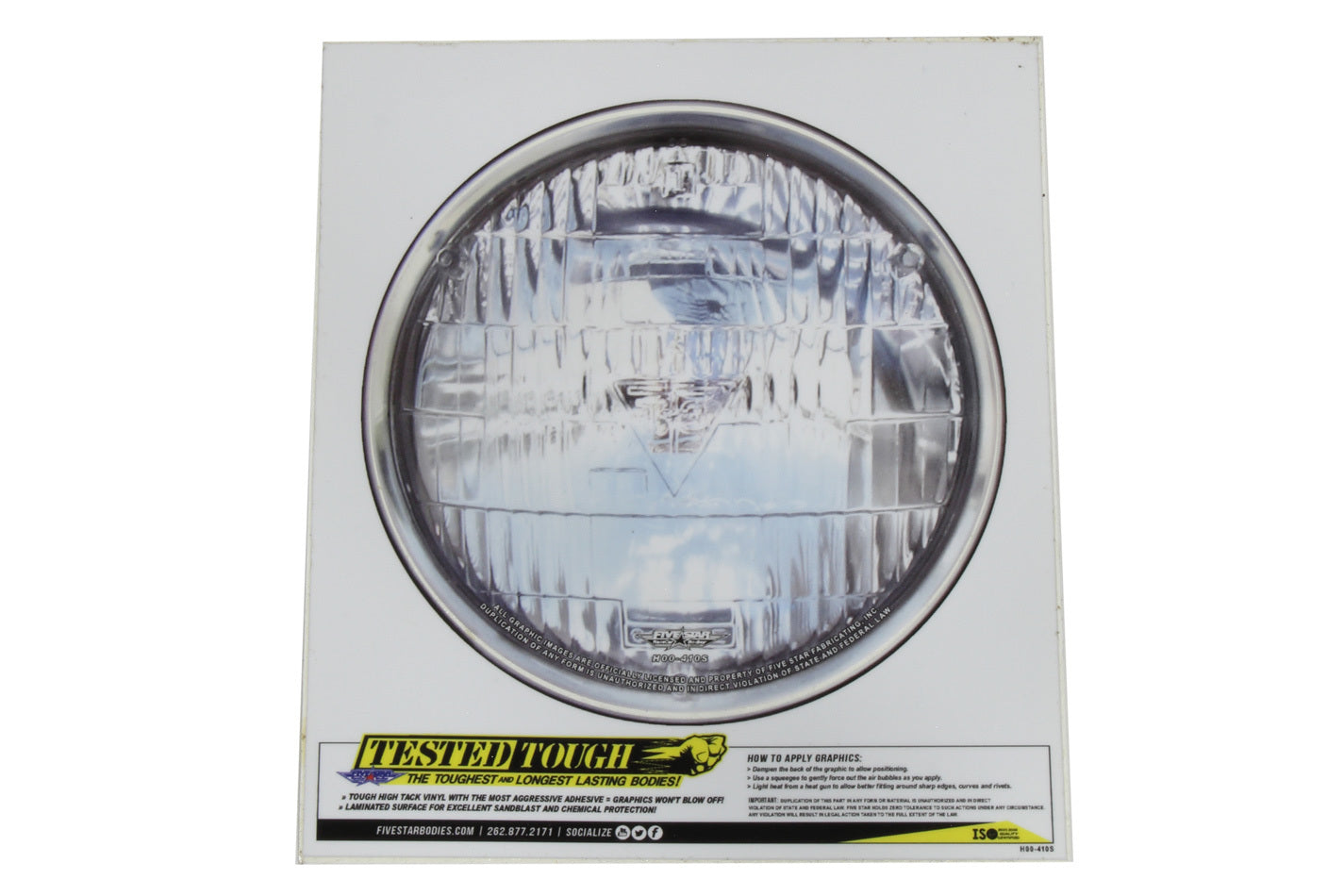 Five Star Fabricating H00-410S Univer. Headlight Decal 6.00in Diameter Five Star Fabricating H00-410S