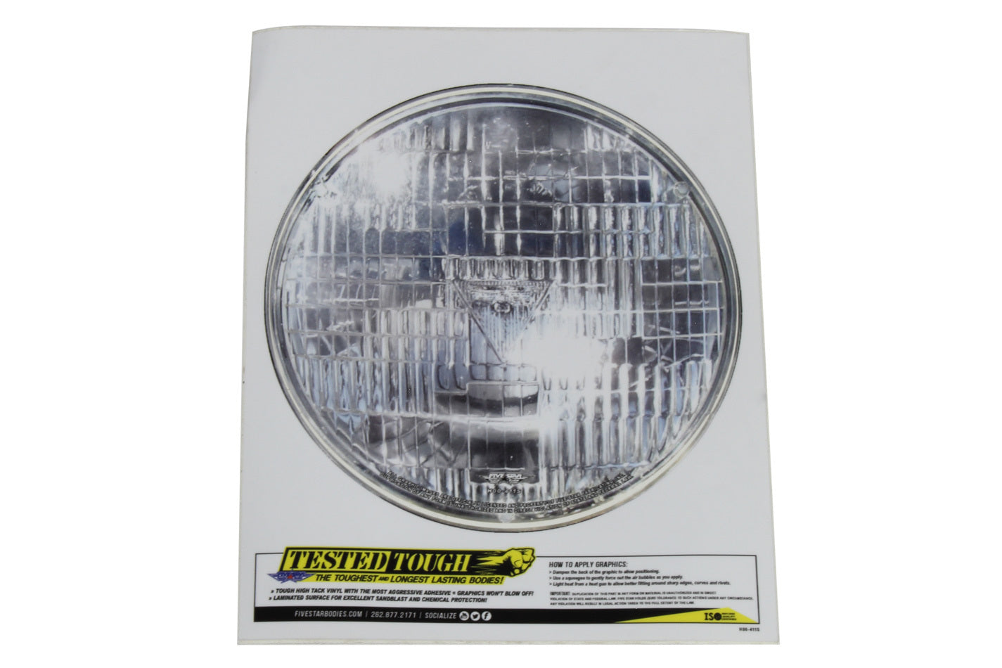 Five Star Fabricating H00-411S Univer. Headlight Decal 7.25in Diameter Five Star Fabricating H00-411S