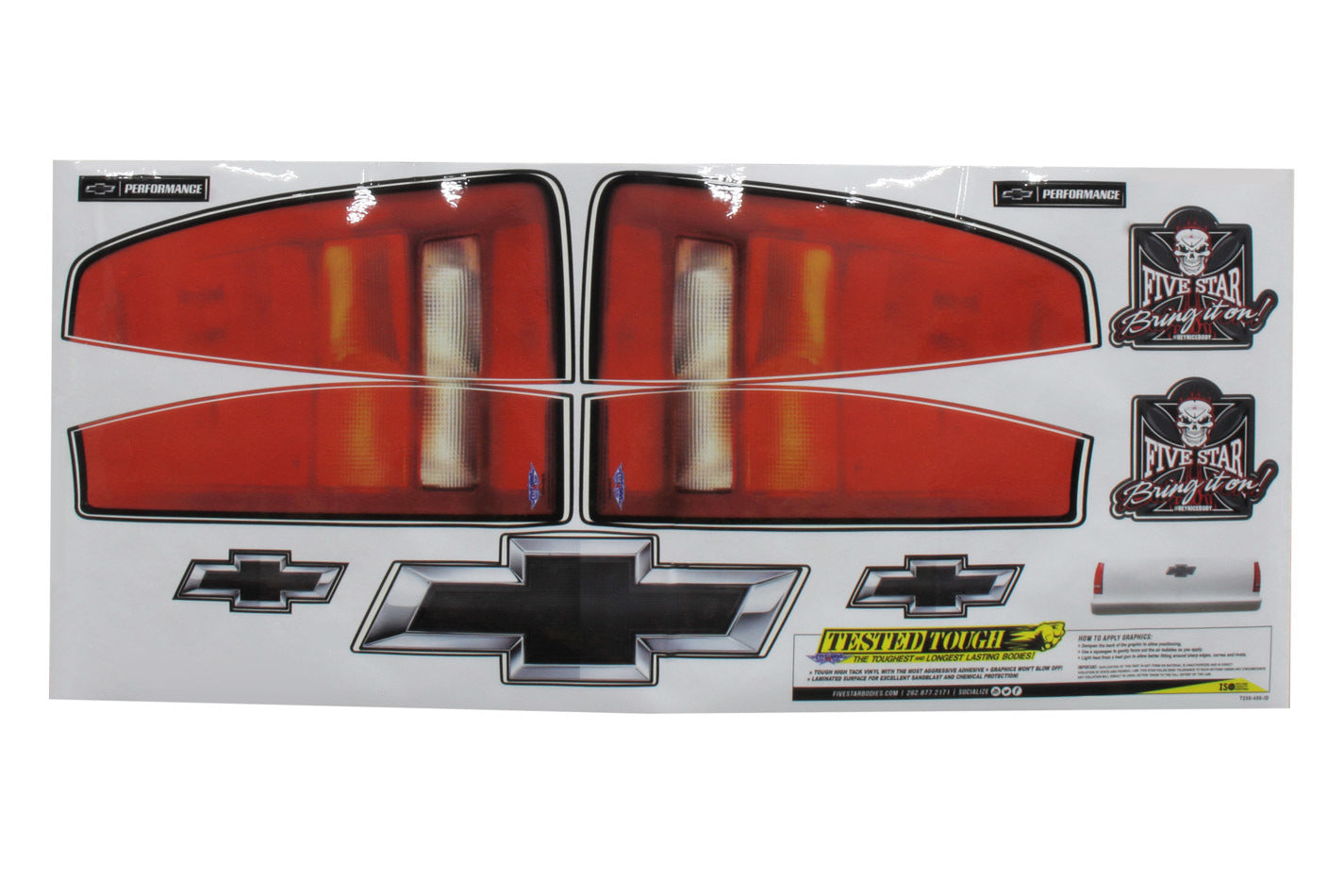 Five Star Fabricating T230-450-ID Chevy Pkup Taillight Truck Decal Stickers Five Star Fabricating T230-450-ID