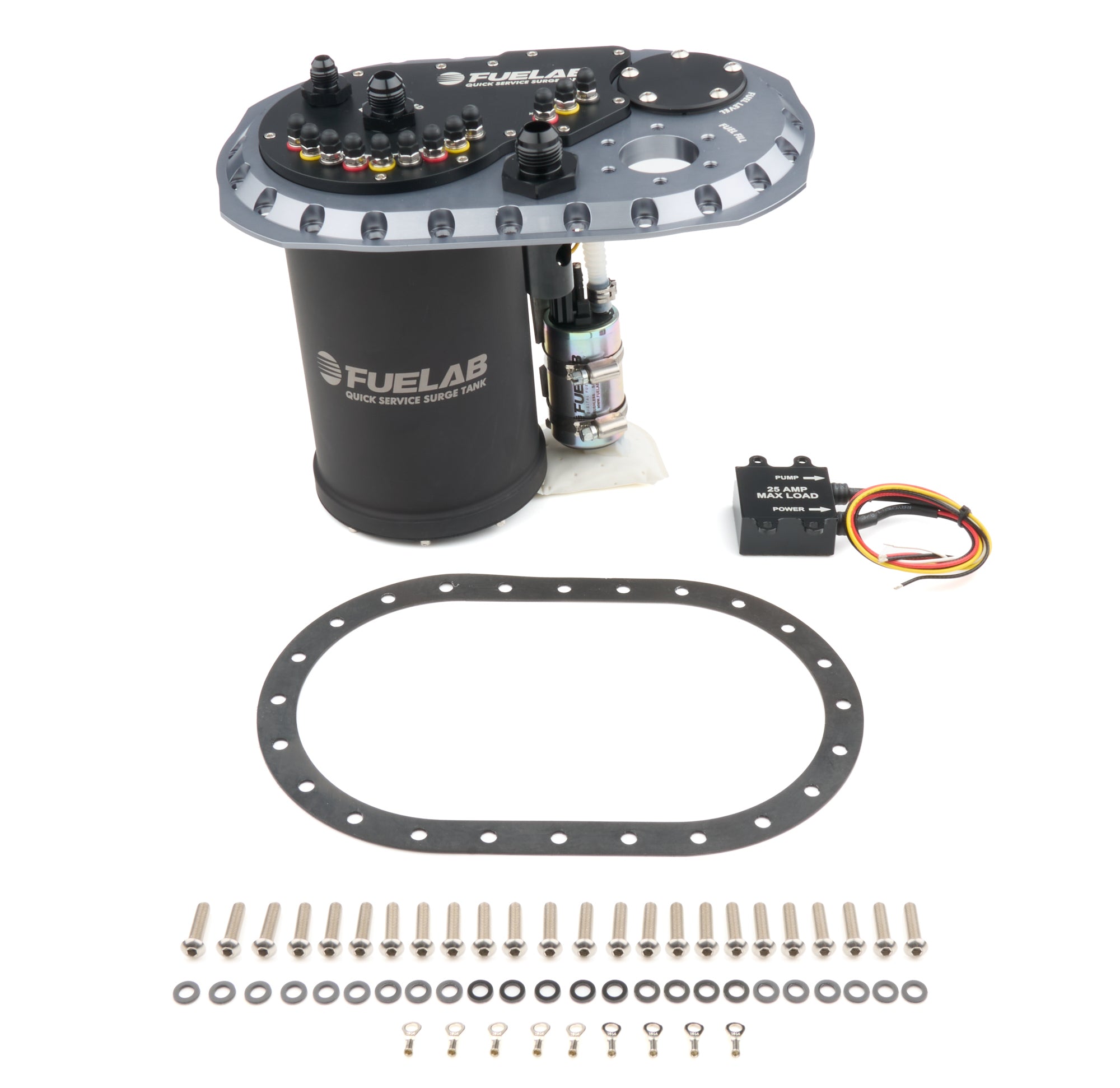 Fuelab 62813-1 Surge Tank QSST Titanium Dual 340 F/P Fuelab 62813-1