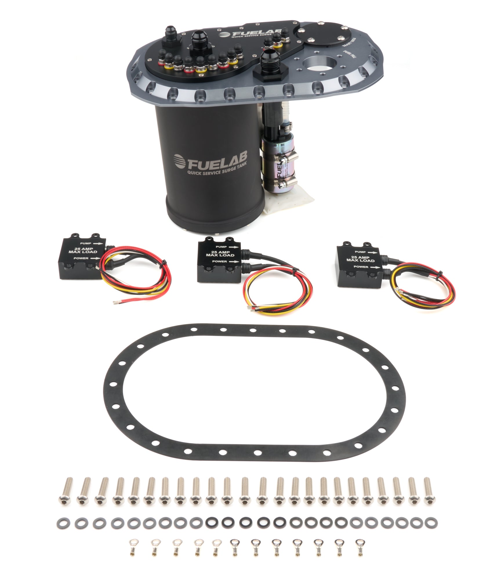 Fuelab 62813-3 Surge Tank QSST Titanium Dual 500 F/P Fuelab 62813-3