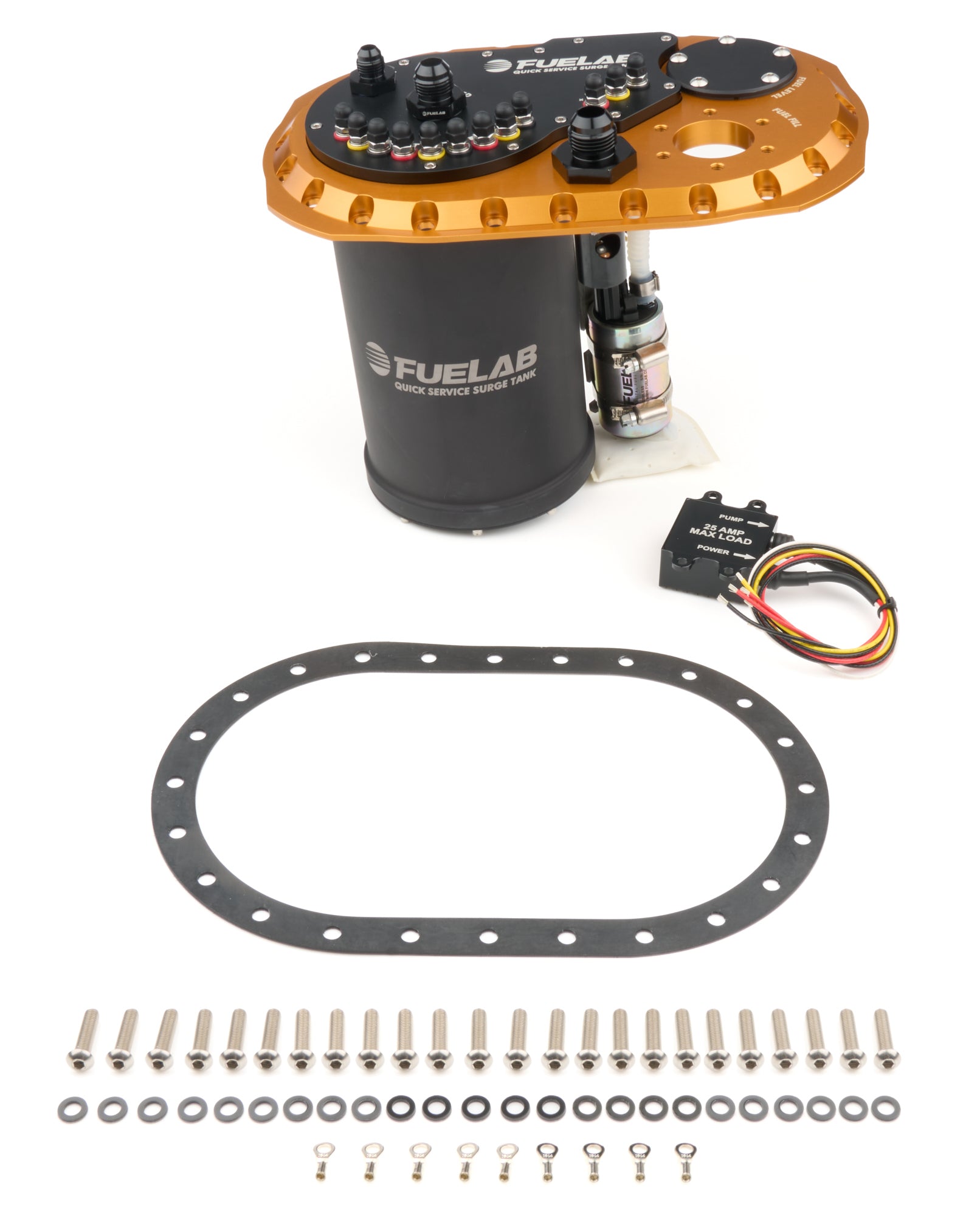 Fuelab 62823-1 Surge Tank QSST Gold Dual 340 Fuel Pump Fuelab 62823-1