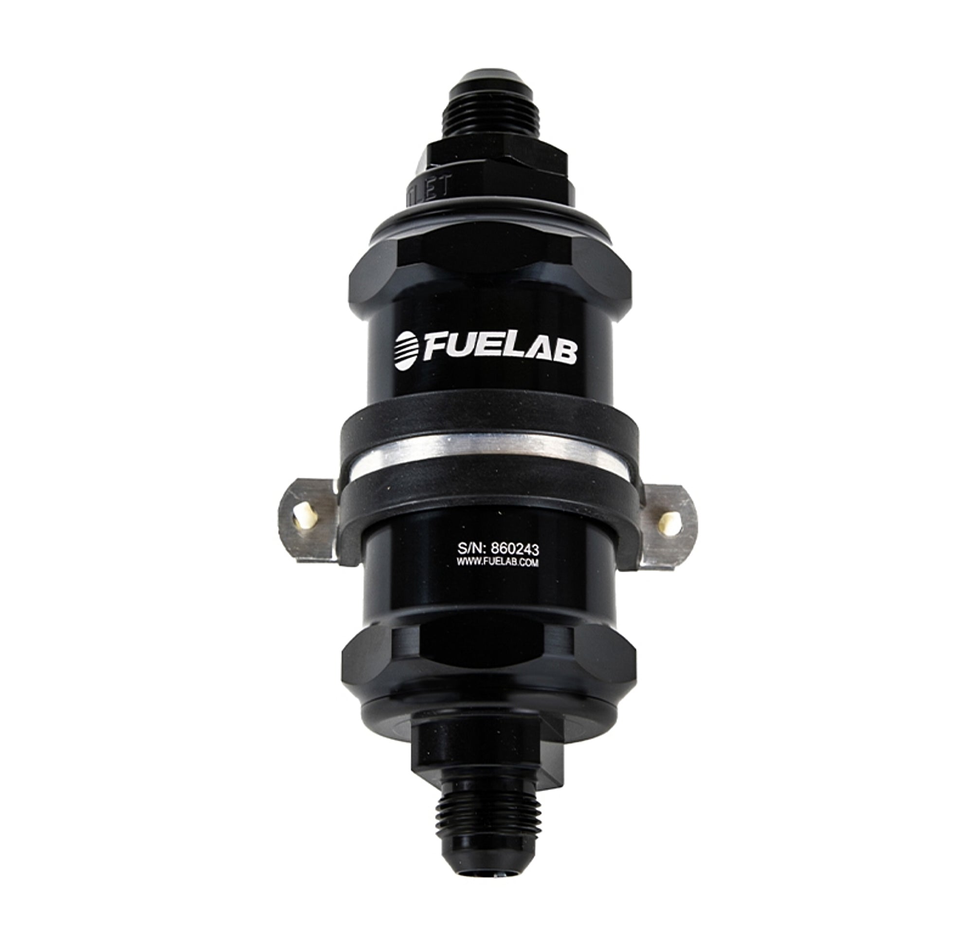 Fuelab 84801-1 Fuel Filter In-Line 3in 10 Micron 6AN Chk Valve Fuelab 84801-1