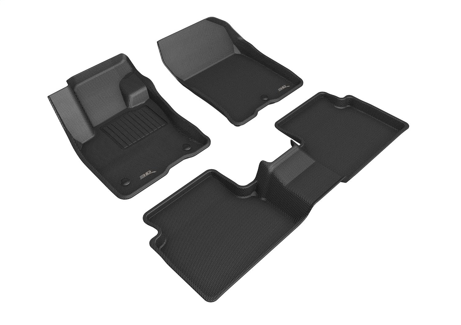 3D MAXpider L1FR14301509 KAGU Floor Mat; Black; 3 pc.; 2 pc. Front Row; 1 pc. 2nd Row; 3D MAXpider L1FR14301509