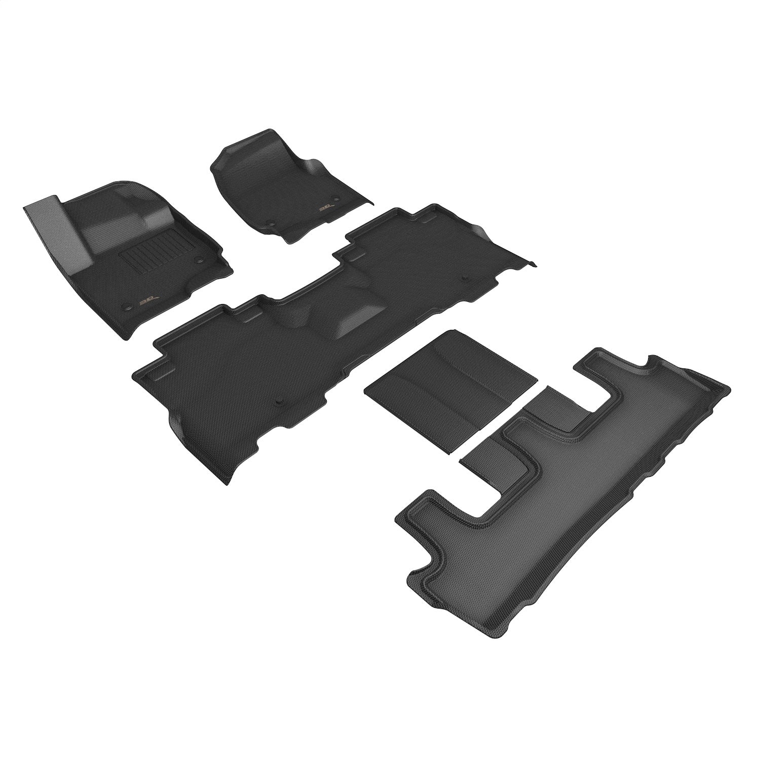 3D MAXpider L1FR14801509 KAGU Floor Mat; Black; 5 pc.; 2 pc. Front Row; 1 pc. 2nd Row; 2 pc. 3rd Row; 3D MAXpider L1FR14801509