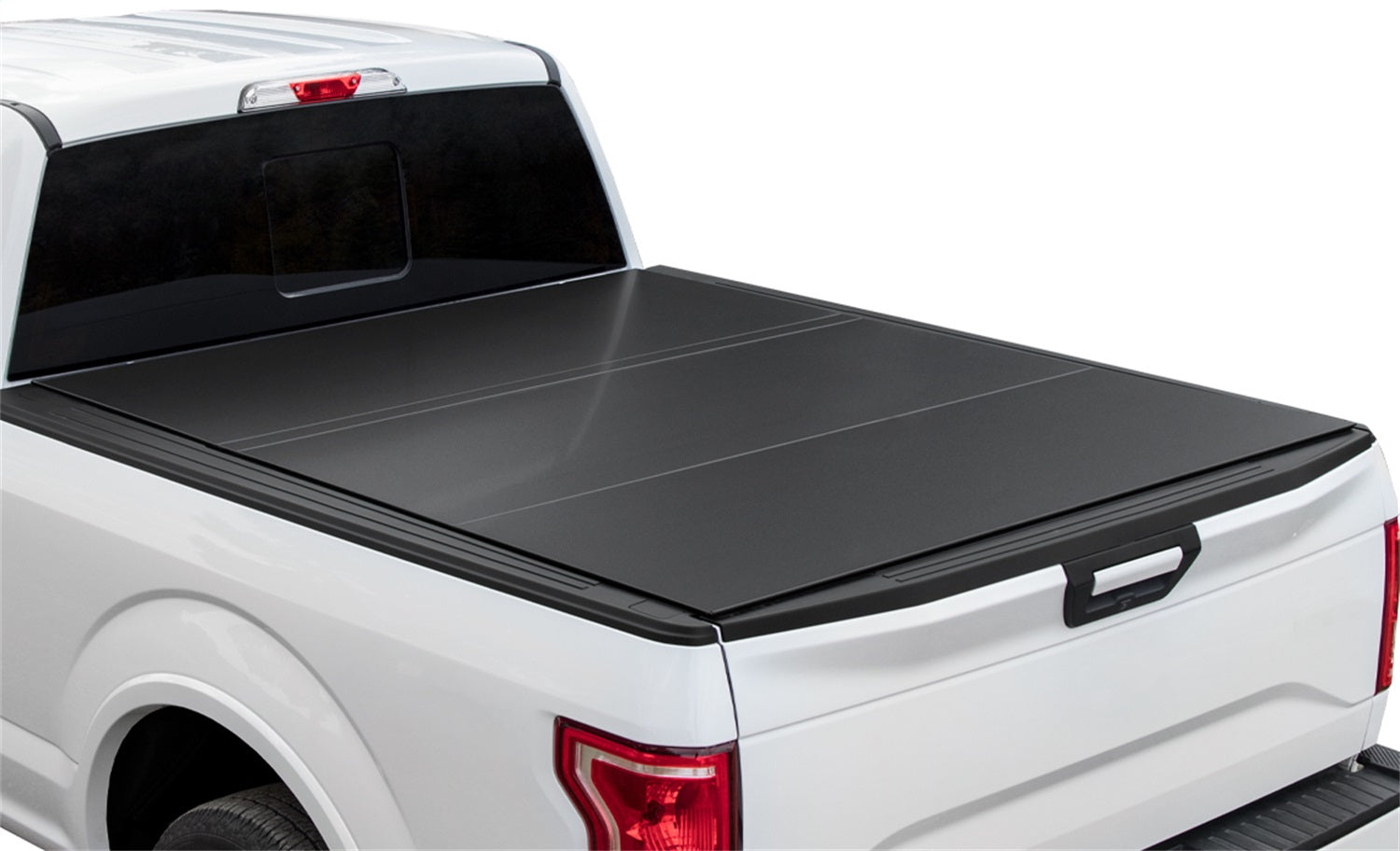 ACI B1010049 LOMAX™ Hard Tri-Fold Cover; Matte Black Finish; Split Rail; ACI B1010049