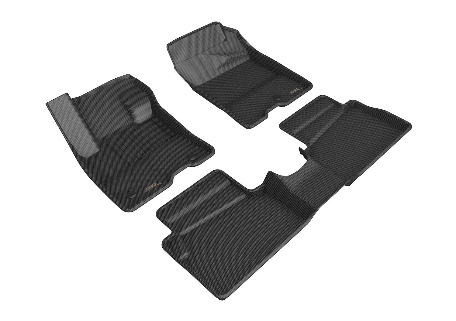 3D MAXpider L1FR14401509 KAGU Floor Mat; Black; 3 pc.; 2 pc. Front Row; 1 pc. 2nd Row; 3D MAXpider L1FR14401509