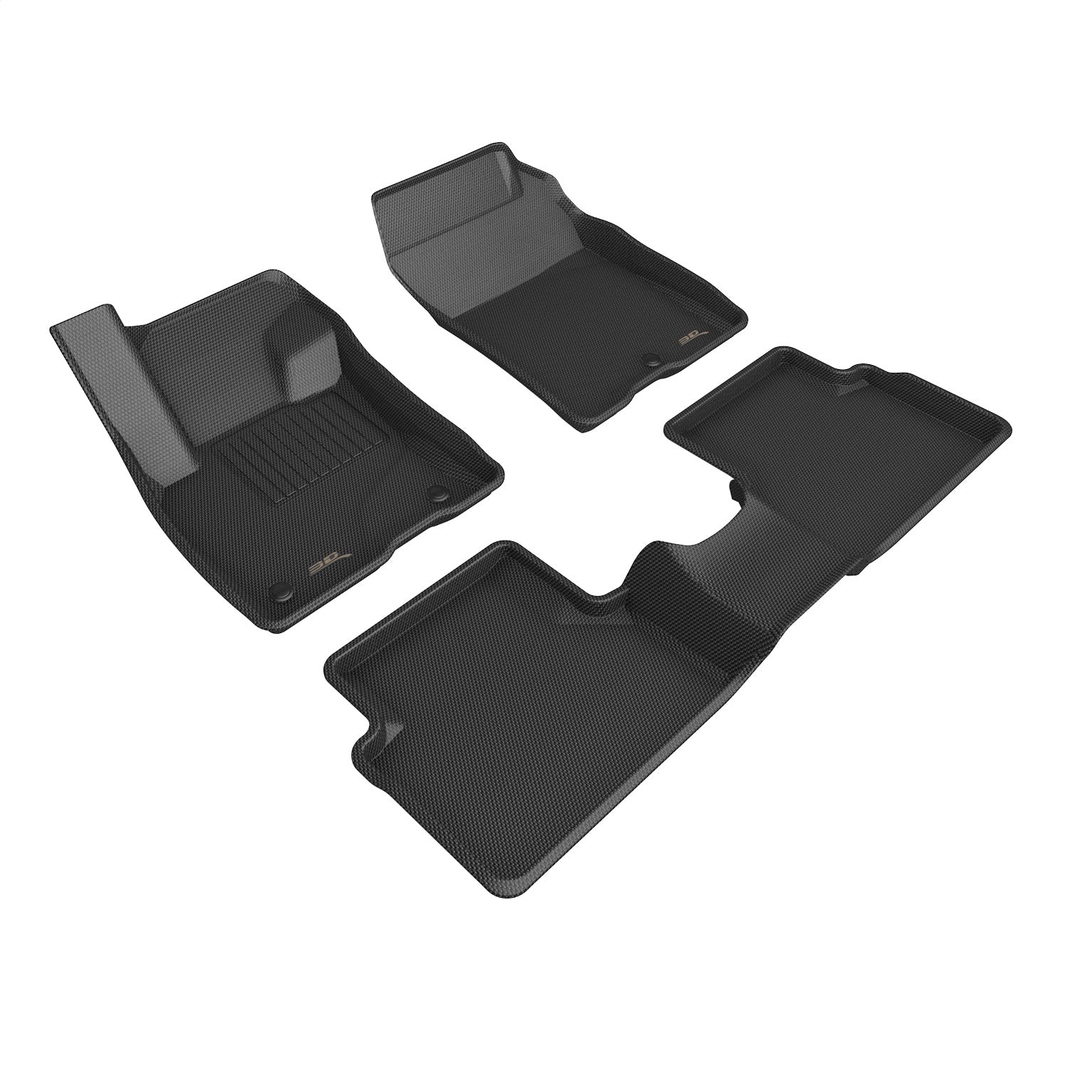 3D MAXpider L1FR14501509 KAGU Floor Mat; Black; 3 pc.; 2 pc. Front Row; 1 pc. 2nd Row; 3D MAXpider L1FR14501509