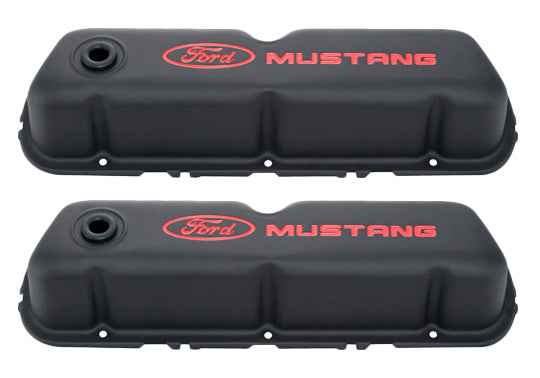Ford Performance Parts 302-101 Black Steel Valve Cover Set w/Mustang Logo Ford Performance Parts 302-101