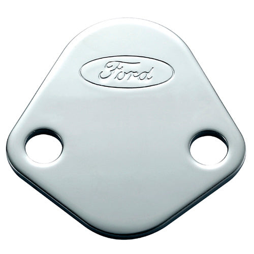 Ford Performance Parts 302-290 Fuel Pump Block-Off Plate Chrome w/Ford Logo Ford Performance Parts 302-290