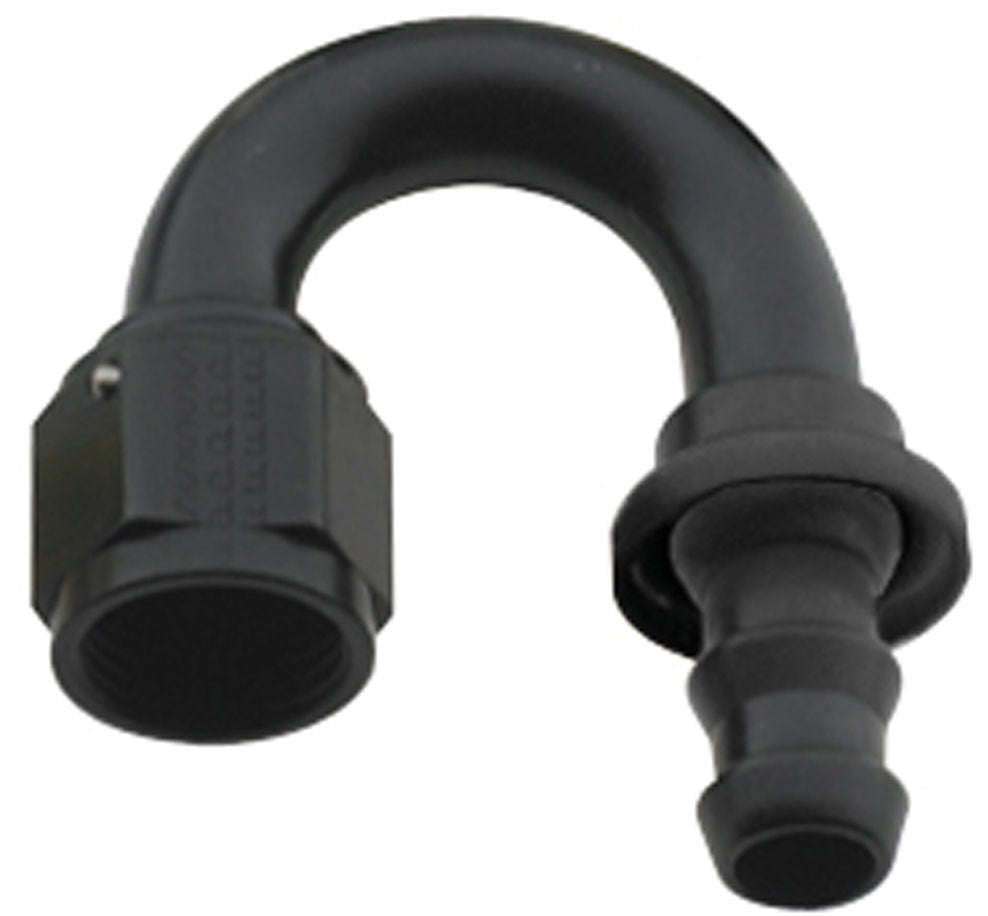 Fragola Performance Systems 218012-BL Hose Fitting #12 180 Deg Push Lock Black Fragola Performance Systems 218012-BL