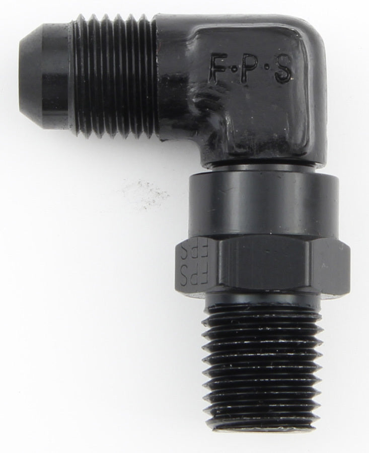 Fragola Performance Systems 499108-BL #8 x 3/8 MPT 90 Deg Swivel Adapter Black Fragola Performance Systems 499108-BL