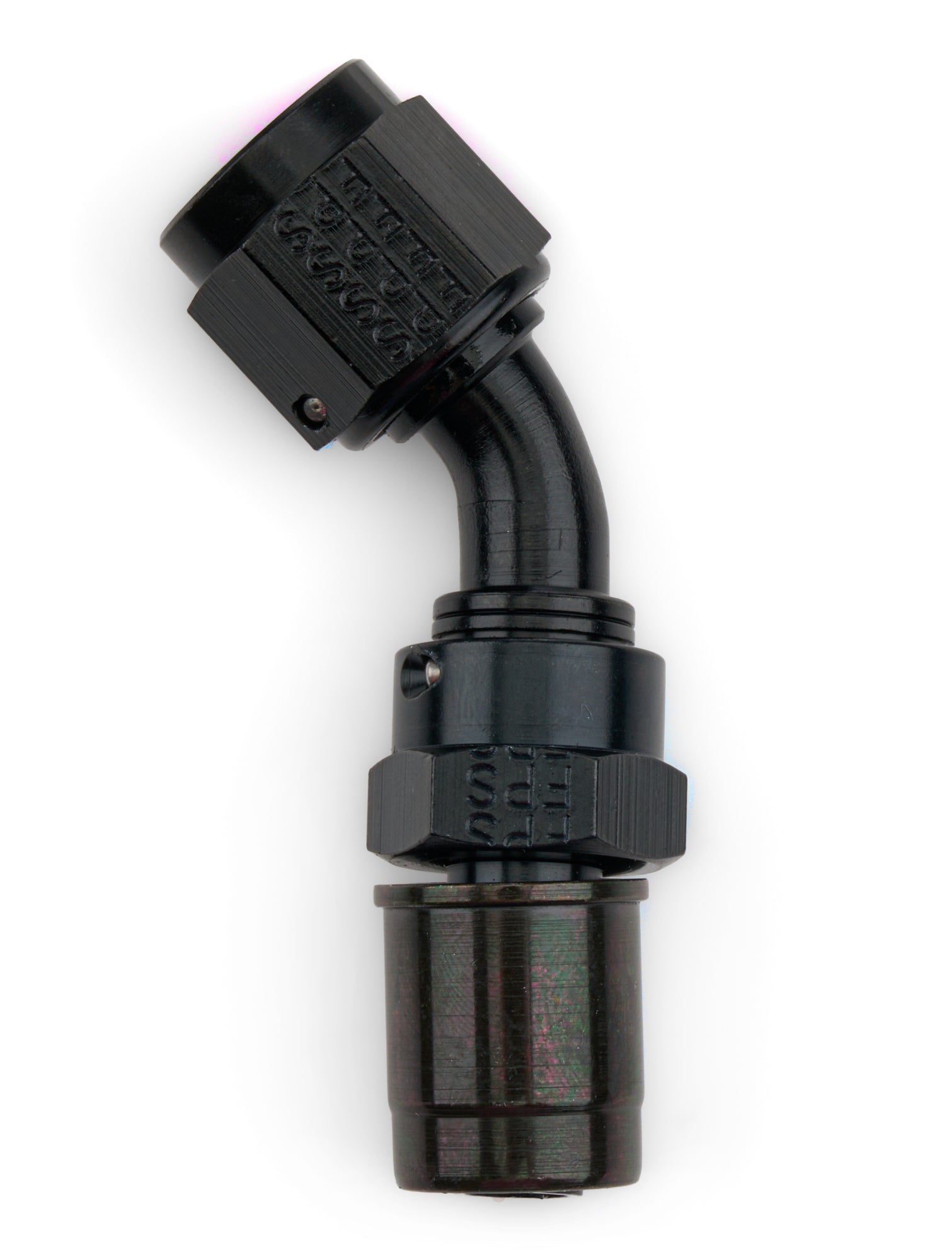 Fragola Performance Systems 5104506 6AN Real ST Crimp On 45 Deg Hose End Black Fragola Performance Systems 5104506