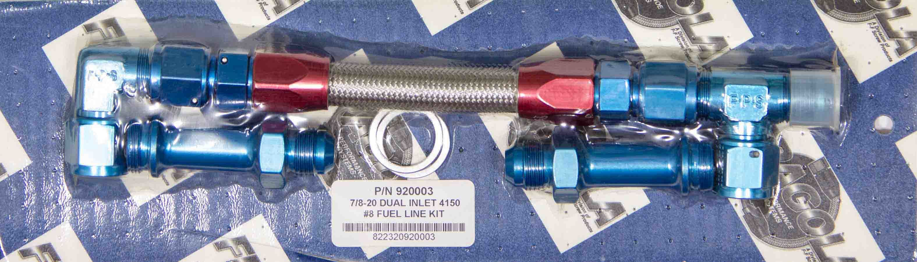 Fragola Performance Systems 920003 #8 Fuel Line Kit 7/8-20 Dual Inlet 4150 Fragola Performance Systems 920003