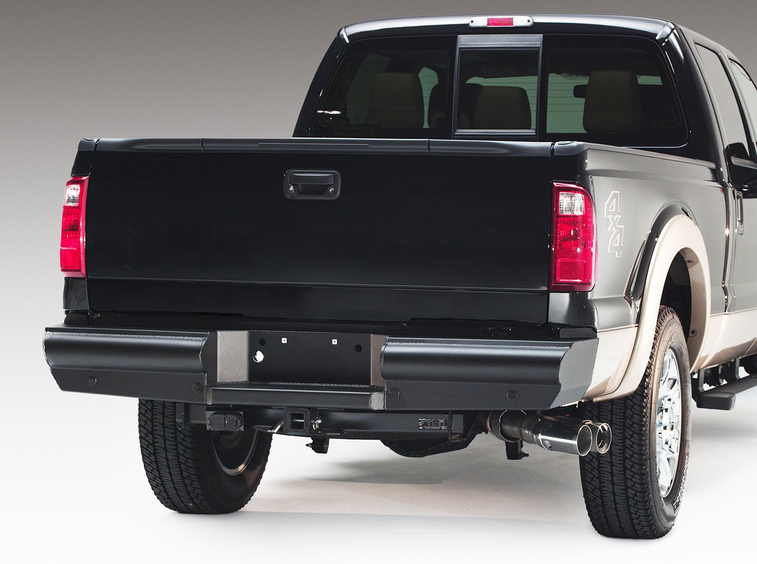 Fab Fours FS08-U1350-1 Elite Rear Bumper; 2 Stage Black Powder Coated; Fab Fours FS08-U1350-1