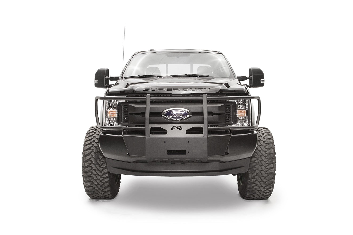 Fab Fours FS17-N4170-1 Winch Mount; Powder Coated; Front; w/Full Grill Guard; Fab Fours FS17-N4170-1