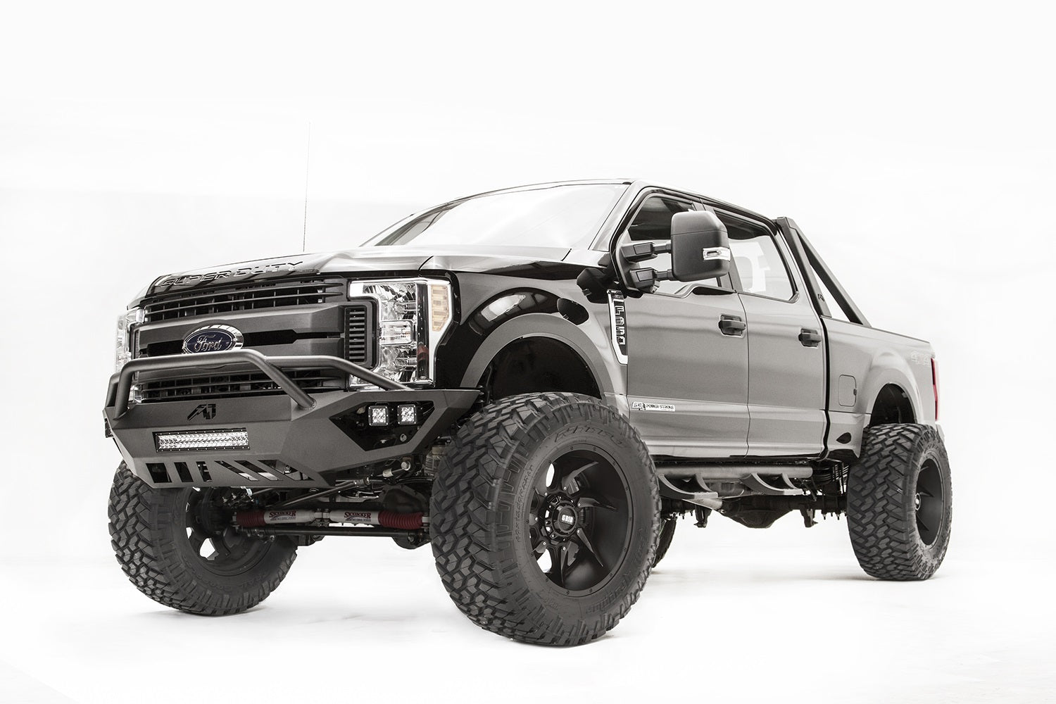 Fab Fours FS17-V4152-B Vengeance Front Bumper; Uncoated/Paintable; w/Pre-Runner Guard; [AWSL]; Fab Fours FS17-V4152-B