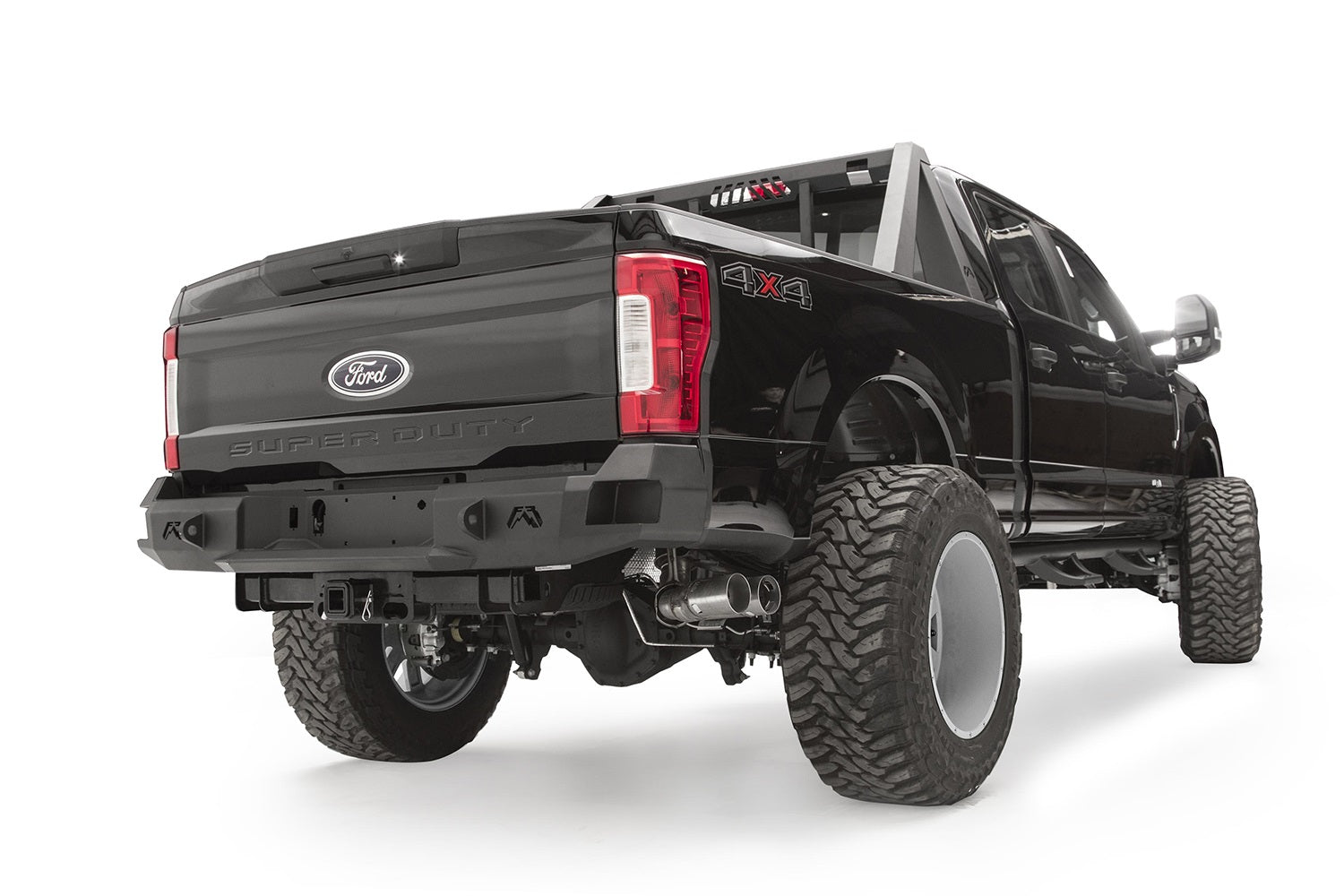 Fab Fours FS17-W4150-1 Premium Rear Bumper; 2 Stage Black Powder Coated; Fab Fours FS17-W4150-1