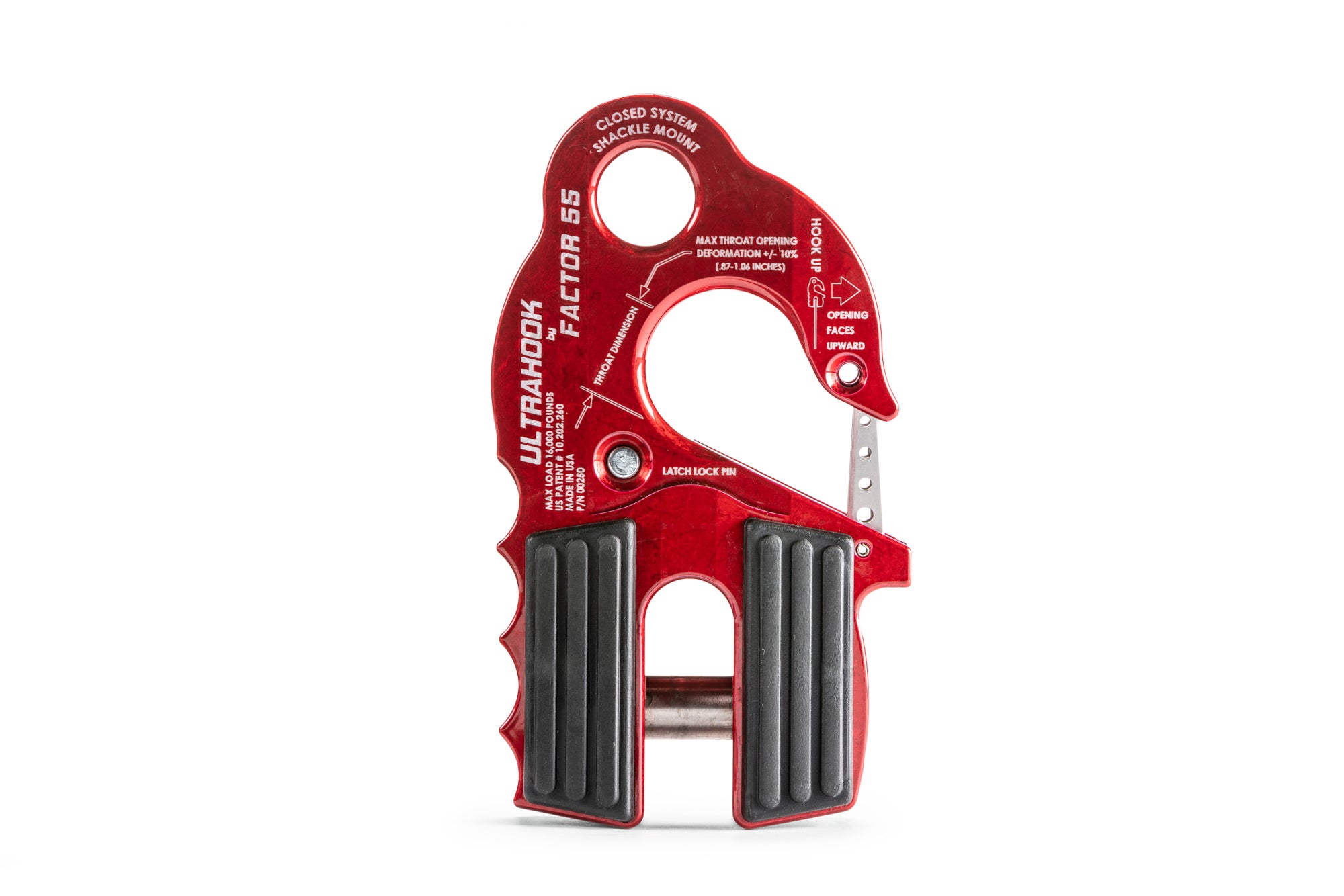 Factor 55 00250-01 Ultrahook Winch Hook W/Shackle Mount Red Factor 55 00250-01