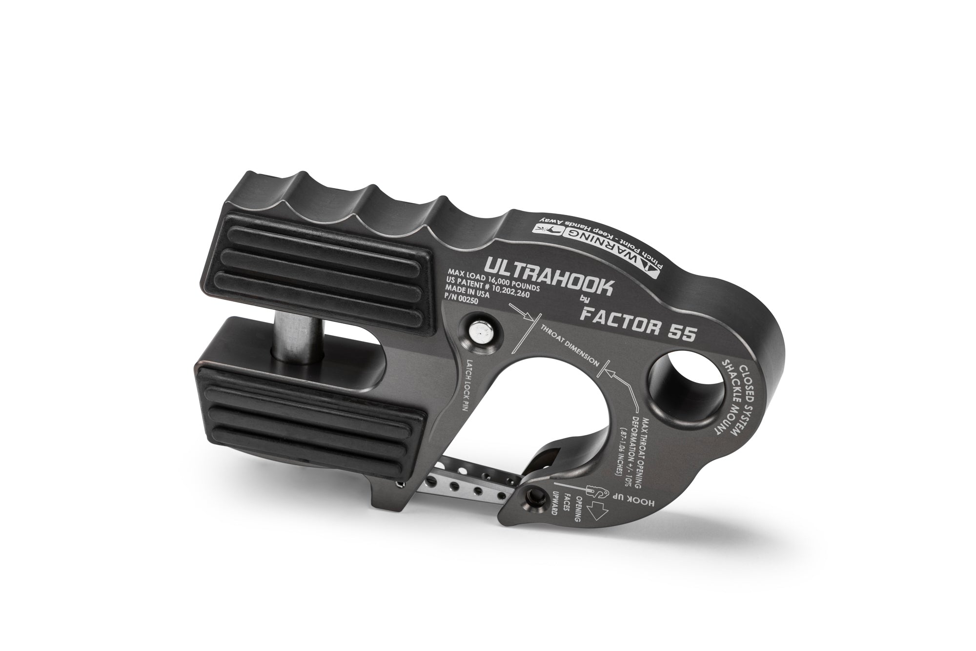 Factor 55 00250-06 Ultrahook Winch Hook W/Shackle Mount Gray Factor 55 00250-06
