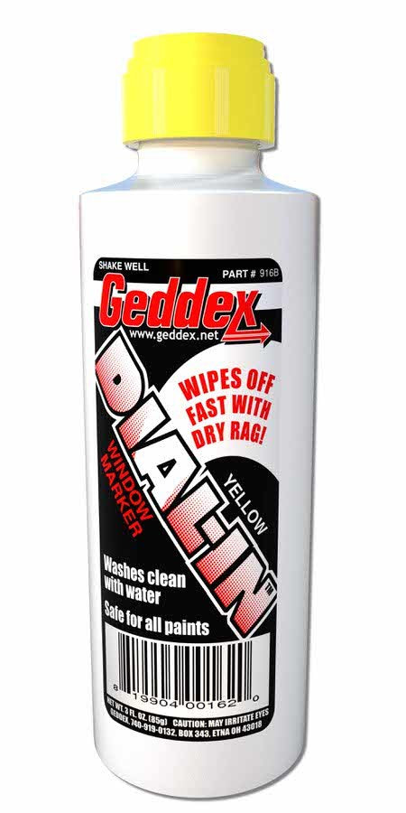 Geddex 916B Dial-In Window Marker Yellow 3oz Bottle Geddex 916B