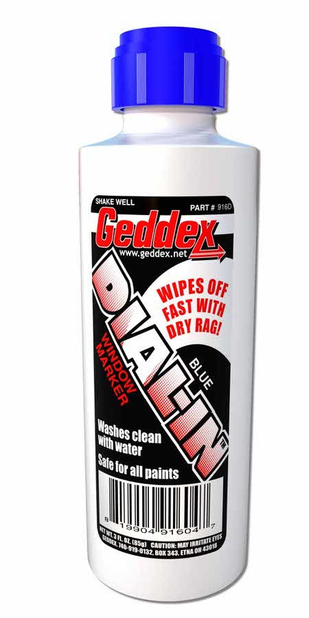 Geddex 916D Dial-In Window Marker Blue 3oz Bottle Geddex 916D