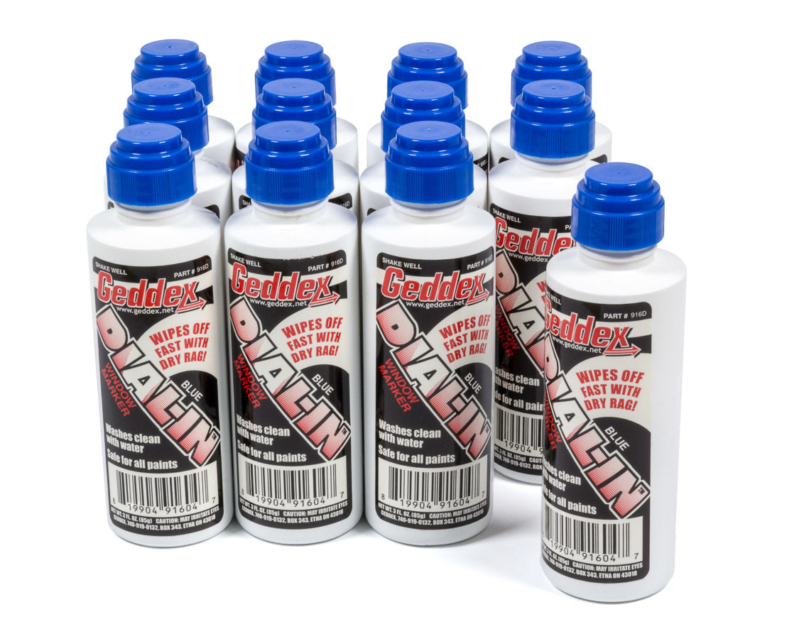 Geddex 916D12 Dial-In Window Marker Blue Case 12x3oz Bottle Geddex 916D12