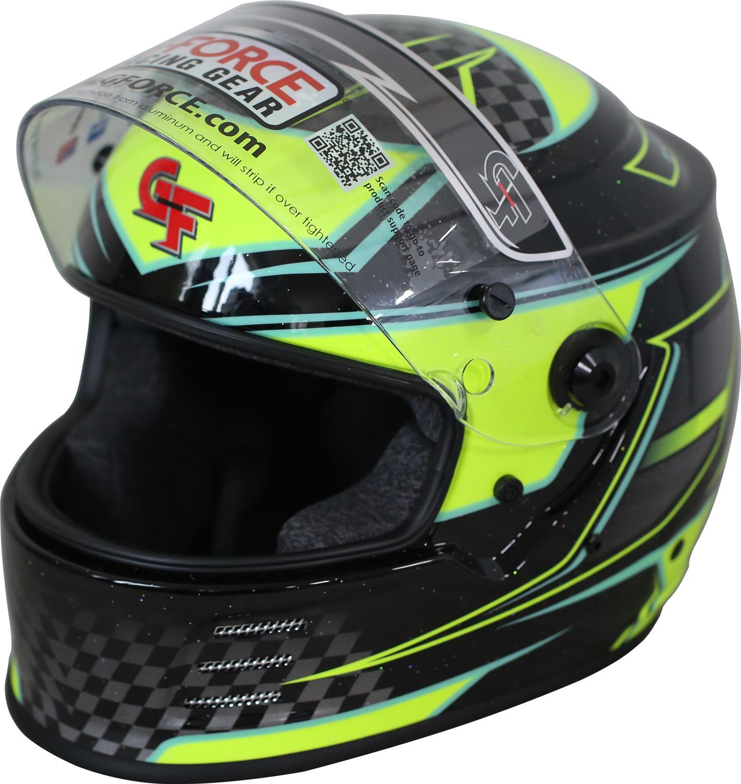 G-FORCE Racing Gear 13005XSMYL HELMET REVO GRAPHICS XSM YELLOW SA2020 G-FORCE Racing Gear 13005XSMYL