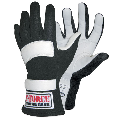 G-FORCE Racing Gear 4101XSMBK GF5 Racing Gloves X- Small Black G-FORCE Racing Gear 4101XSMBK