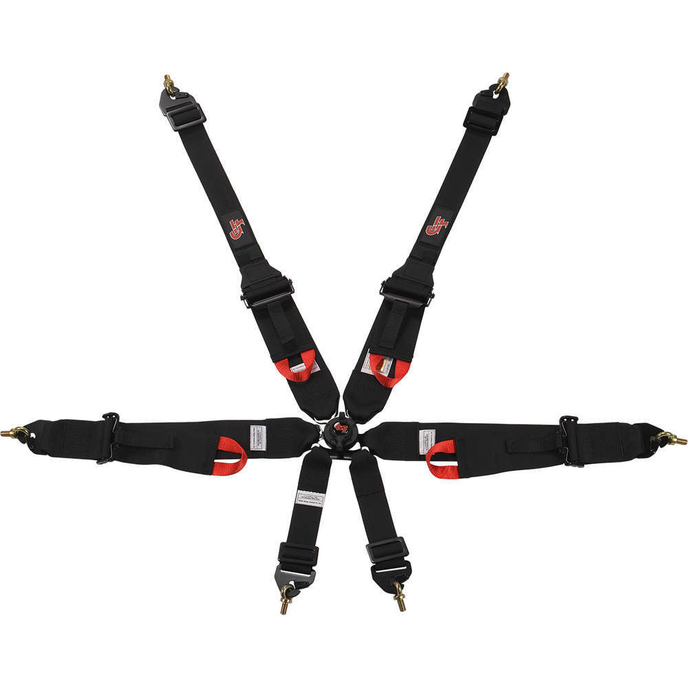 G-FORCE Racing Gear 7622BK 6pt Harness Camlock HNR Indiv P/U Black  FIA G-FORCE Racing Gear 7622BK