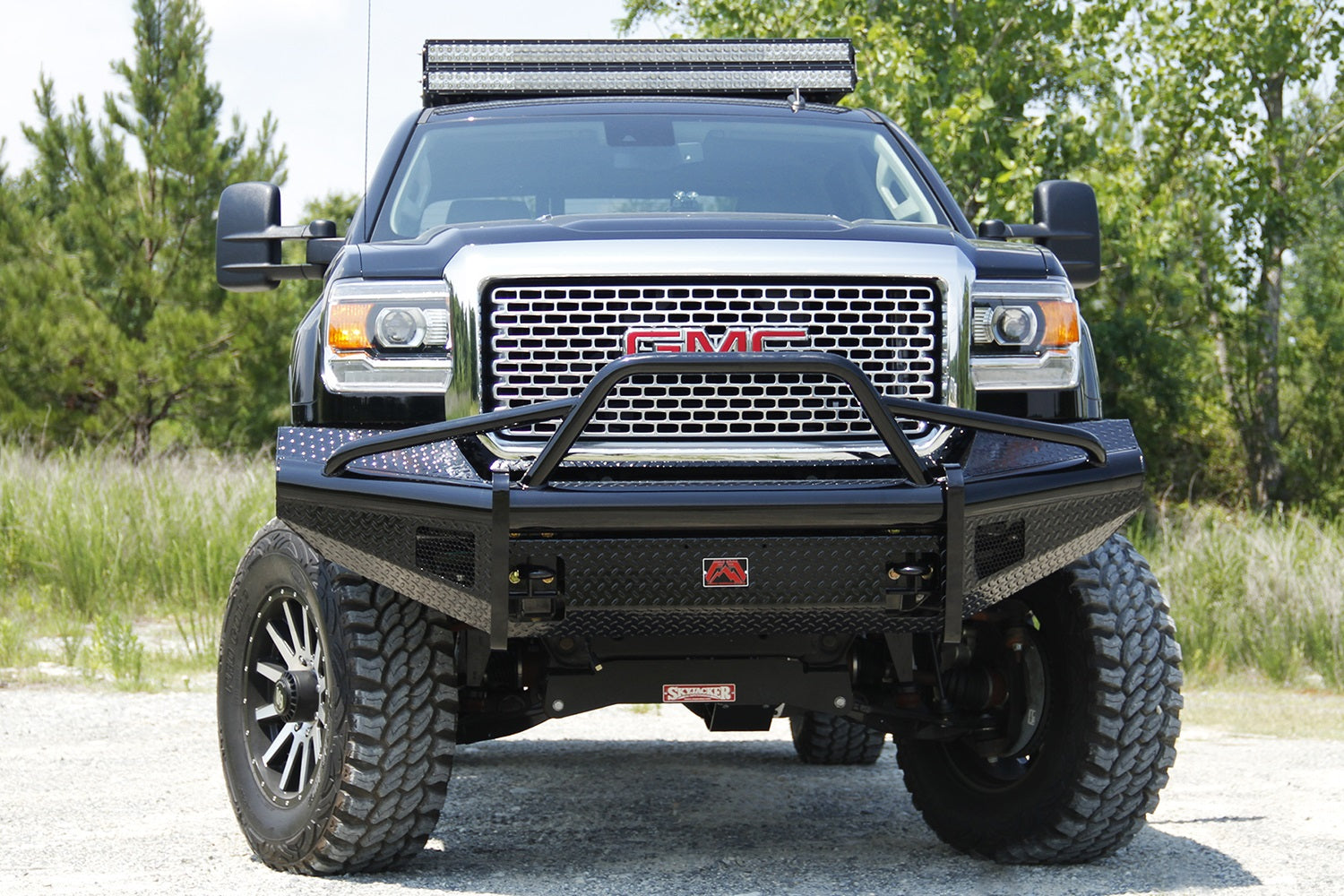 Fab Fours GM14-S3162-1 Black Steel Front Ranch Bumper Fab Fours GM14-S3162-1