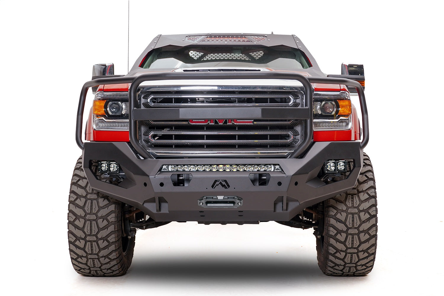 Fab Fours GM15-X2850-B Matrix Front Bumper; Uncoated/Paintable; Full Grill Guard; Fab Fours GM15-X2850-B