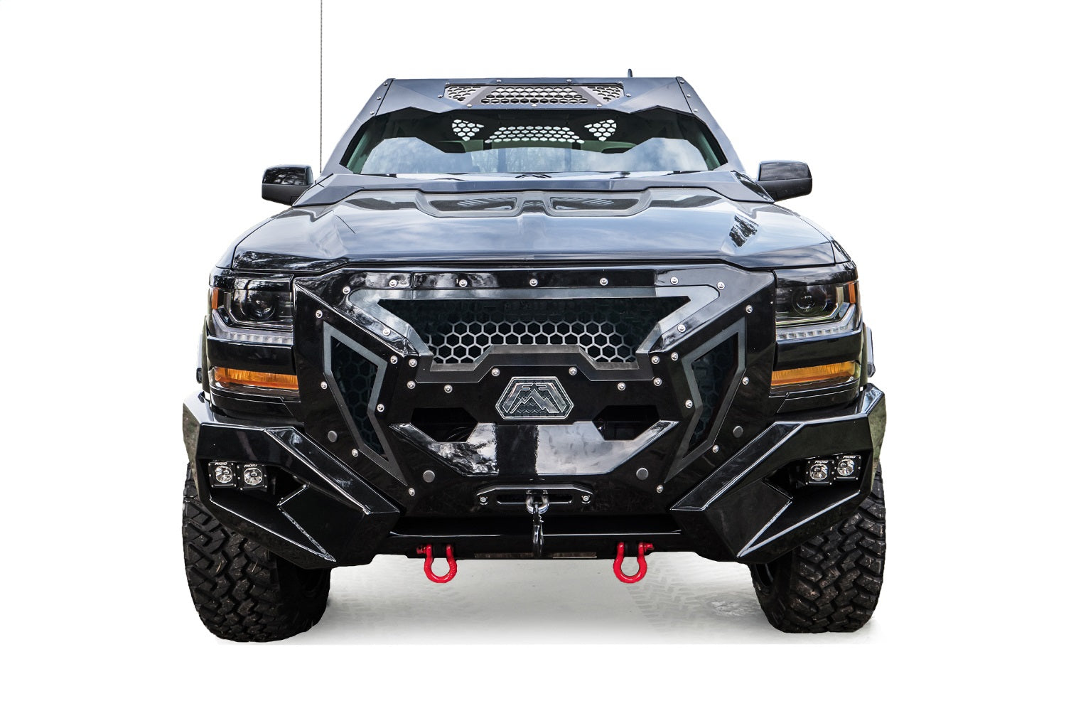 Fab Fours GR3800-B Grumper Front Winch Bumper; Uncoated/Paintable; Fab Fours GR3800-B
