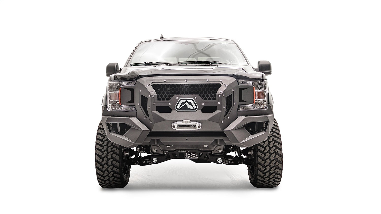 Fab Fours GR4500-B Grumper Front Winch Bumper; Uncoated/Paintable; Fab Fours GR4500-B