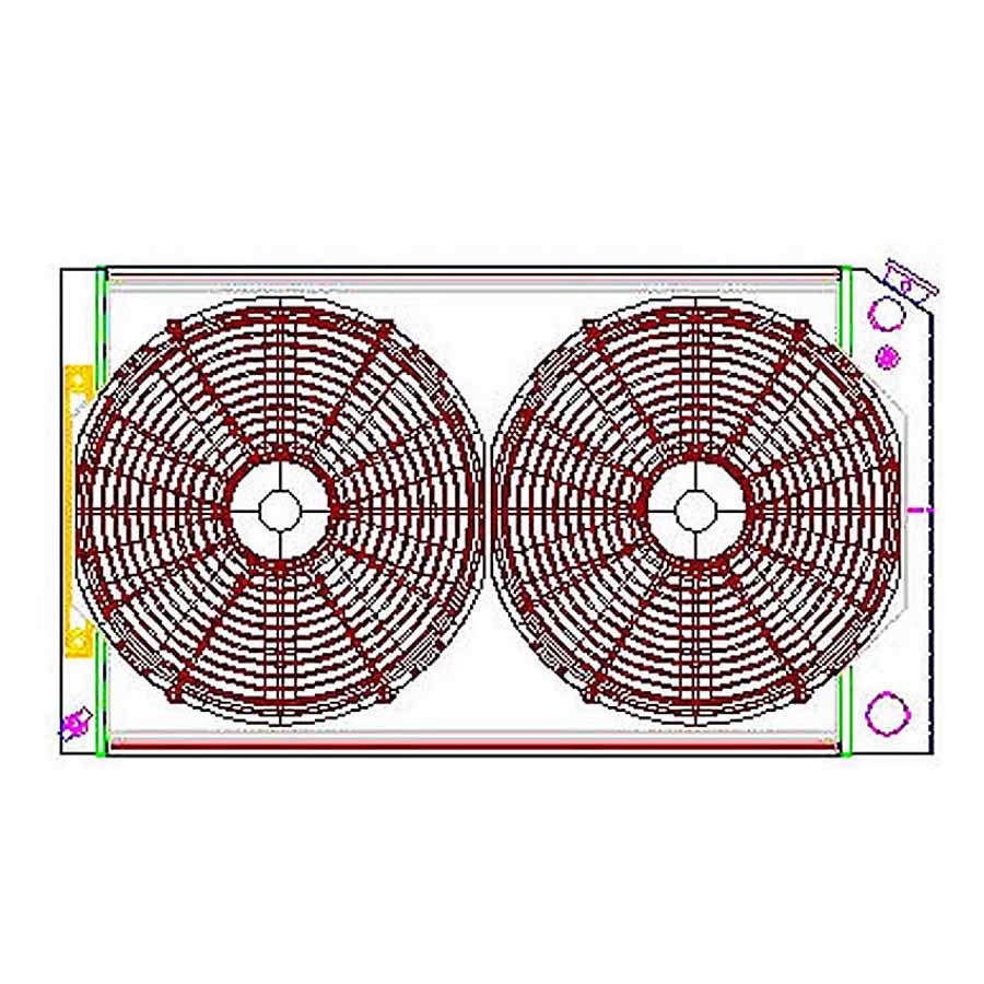 Griffin Radiators CU-70008-LS Radiator Combo Unit GM A & G Body LS Swap Griffin Radiators CU-70008-LS