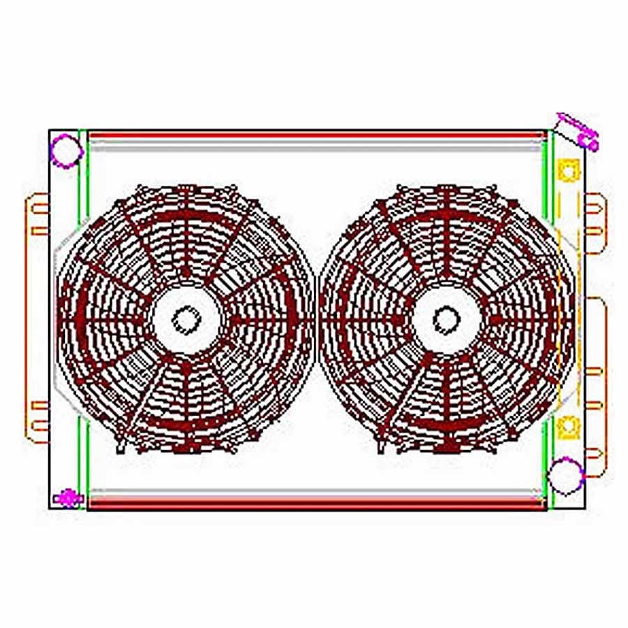 Griffin Radiators CU-70009 Radiator Combo Unit GM A & F Body Griffin Radiators CU-70009
