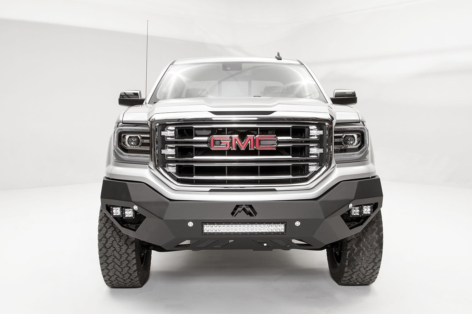 Fab Fours GS16-D3951-1 Vengeance Front Bumper; 2 Stage Black Powder Coated; No Guard; Fab Fours GS16-D3951-1