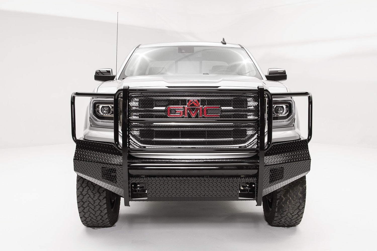 Fab Fours GS16-K3960-1 Black Steel Front Bumper; 2 Stage Black Powder Coated; w/Full Guard; Fab Fours GS16-K3960-1