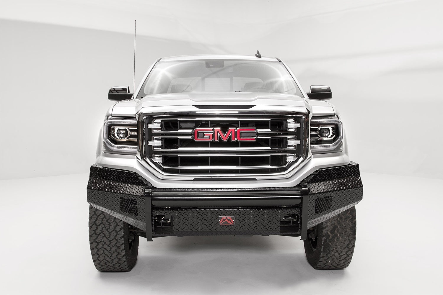 Fab Fours GS16-K3961-1 Black Steel Front Bumper; 2 Stage Black Powder Coated; w/No Guard; Fab Fours GS16-K3961-1