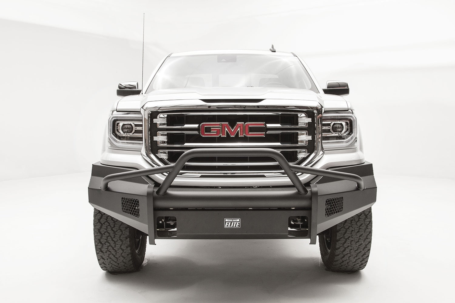 Fab Fours GS16-R3962-1 Elite Front Bumper; 2 Stage Black Powder Coated; w/Pre-Runner Guard; Fab Fours GS16-R3962-1