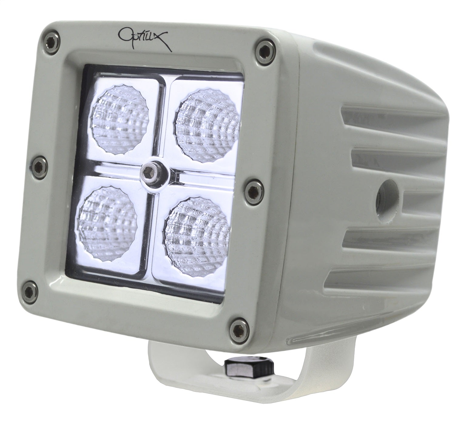 Hella H71020211 Optilux® Cube 4 LED Driving Lamp; White; 16W; Flood Beam; Hella H71020211