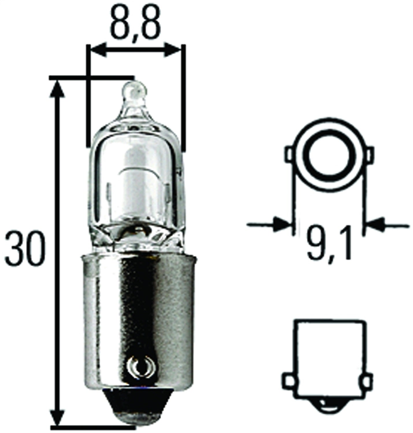 Hella H83050001 BULB T2-3/4 12V 6W BA9S XEN Hella H83050001